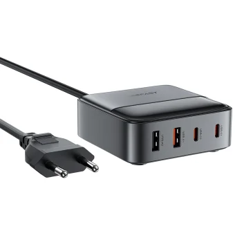Acefast Z6 GaN stalinis įkroviklis 2x USB-A / 2x USB-C PD 65W, juodas