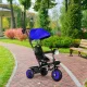 ECOTOYS 3-in-1 vaikiškas triratukas su apsukama kėdute, mėlynas