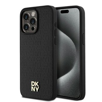 DKNY dėklas iPhone 15 Pro Max telefonui su MagSafe, juodas