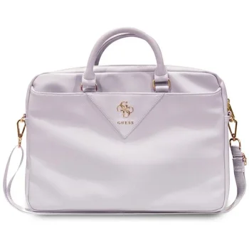 Guess ZIP Leather Triangle 16" nešiojamojo kompiuterio krepšys, violetinis