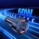 Wozinsky WLS-04 automobilinis įkroviklis 60W, 2x USB-C / 2x USB-A - juodas