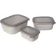 Maisto indelių rinkinys Mepal Cirqula 3 vnt., 750 ml, 1500 ml, 3000 ml, baltas