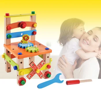Educational Wooden Construction Set Workshop Chair, 49 pcs