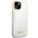 Guess Croco Collection dėklas, skirtas iPhone 14 Plus, sidabrinis