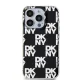 DKNY dėklas iPhone 15 Pro telefonui IML Checkered Mono Pattern, juodas