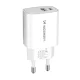 Wozinsky WGWCW USB-A USB-C 20W įkroviklis, baltas