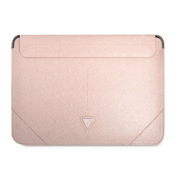 Guess Saffiano Triangle Logo dėklas 14" nešiojamam kompiuteriui, rožinis