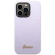 Guess dėklas iPhone 14 Pro Max telefonui Silicone Vintage Gold Logo, violetinis
