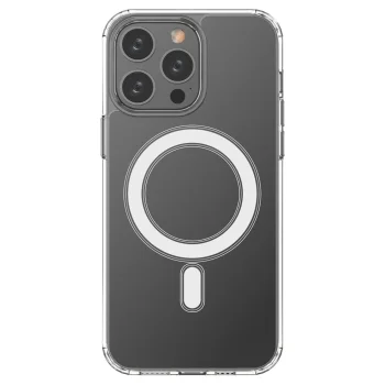 Clear Magnetic Case with MagSafe  iPhone 14 Pro Max with silver ring - transparent