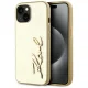 Dėklas Karl Lagerfeld Wrinkled Metal Signature telefonui iPhone 15, auksinis