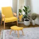 Norse Sofotel Scandinavian Upholstered Footstool, Yellow