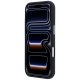 Mercedes Leather Semi Wrap Grill Pattern MagSafe dėklas iPhone 17 Pro, juodas