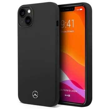 Mercedes Silicone Line MagSafe dėklas iPhone 14 Plus, juodas