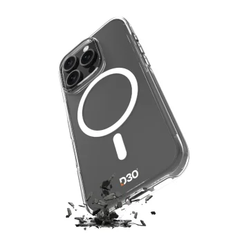 Puro Impact Clear D3O MagSafe dėklas, skirtas iPhone 16 Pro Max, skaidrus