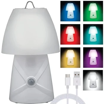 Vaikiškas LED RGB naktinis šviestuvas su judesio jutikliu, baltas