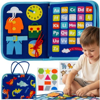 Kruzzel Montessori Sensory Quiet Book for Toddlers 26881, Blue