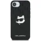 Karl Lagerfeld Monogram Choupette Head Pin iPhone 16e dėklas, juodas
