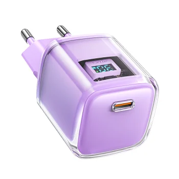 Acefast A53 GaN USB-C PD 30W Charger with Display - Purple