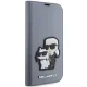 Karl Lagerfeld dėklas-piniginė iPhone 14 Pro Max telefonui, sidabrinis