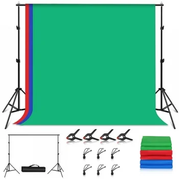 Foto studijos fono laikiklių rinkinys 2.9x2 m su 3 RGB fonais