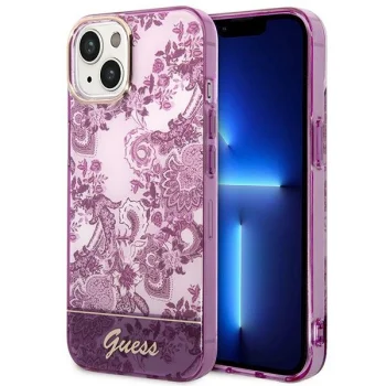 Guess dėklas iPhone 14 Plus telefonui, Porcelain Collection, rožinis (Fuchsia)