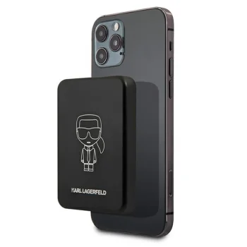 Karl Lagerfeld Ikonic Outline 3000mAh MagSafe išorinė baterija, juoda