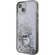 Karl Lagerfeld dėklas iPhone 15 Plus telefonui Liquid Glitter, skaidrus