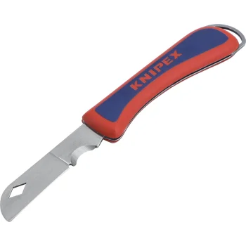 Sulenkiamas elektriko peilis KNIPEX 16 20 50 SB, 80 mm, raudonas / mėlynas