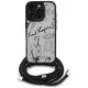 Karl Lagerfeld dėklas iPhone 16 Pro Max su dirželiu Crossbody, pilkas