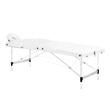 Sulankstomas aliuminis masažo stalas Balance 140857, 3 segmentų, baltas