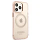 „Guess Gold Outline Translucent MagSafe“ dėklas „iPhone 13 / 13 Pro“, rožinis