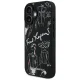 Karl Lagerfeld Grained Pattern & Logo MagSafe dėklas telefonui iPhone 16, juodas