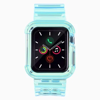 Silikoninis dirželis ir dėklas Apple Watch 40mm - Mėlyna