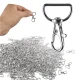 Case metaliniai žuvytės formos karabinai, 20mm, sidabriniai, 500 vnt.