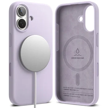 Ringke iPhone 17 dėklas Silicone Magnetic MagSafe, violetinis