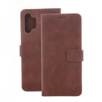 Xiaomi Redmi Note 13 Pro+ Plus atverčiamas dėklas Smart Velvet, rudas
