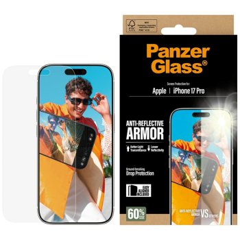 „PanzerGlass Armor Anti-Reflective EasyAligner“ stiklas „iPhone 17 Pro“