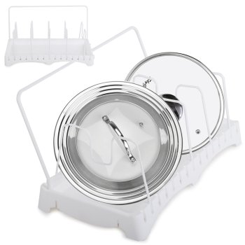 Dish Drainer for Pots and Lids, White