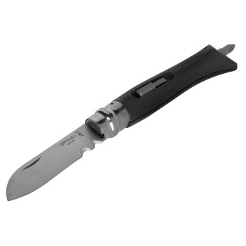 Opinel No. 09 lenktinis peilis su atsuktuvų antgaliais, pilkas