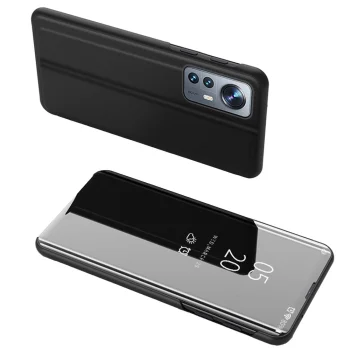 Atverčiamasis dėklas Clear View Case telefonui Xiaomi 12 Lite, juodas