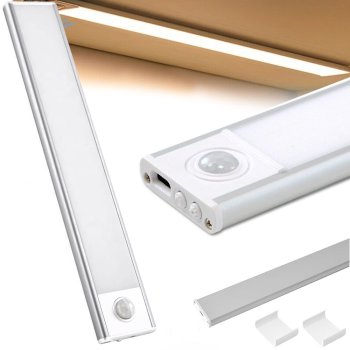 Įkraunamas LED šviestuvas su judesio jutikliu, USB, 30 cm