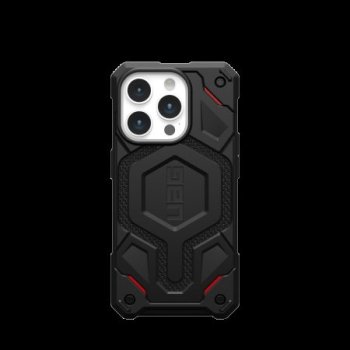 UAG Monarch Pro MagSafe dėklas iPhone 15 Pro telefonui, juodas Kevlar