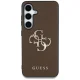 Guess Grained Big 4G Logo dėklas Samsung Galaxy S25, rudas