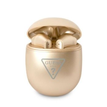 Guess Triangle Logo Bluetooth TWS belaidės ausinės, auksinės