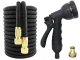 Expandable Garden Hose Set with Spray Gun and Hook, 15-45m, Black