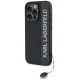 Karl Lagerfeld dėklas iPhone 15 Pro Max Saffiano Rhinestones & Charm, juodas