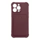 Dėklas Xiaomi Redmi 10X 4G / Note 9 su kortelių skyreliu Card Armor Case, aviečių spalvos