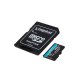 Atminties kortelė Kingston Canvas Go Plus 256GB MicroSDXC, 200MB/s su adapteriu