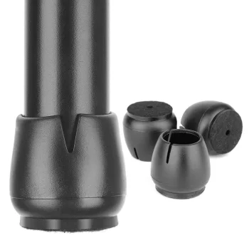 Silicone Furniture Leg Caps with Felt 12-16mm, 16 pcs, Black