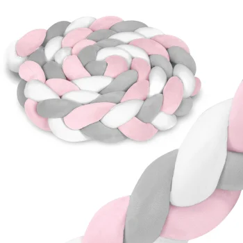 Ricokids Baby Crib Bumper, 3 m, Pink and Grey